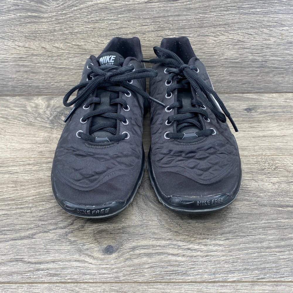 Nike Free TR Fit 2 Training Shoes Womens 8 Black Silver 469767-003 Low Top Gym - Picture 7 of 9